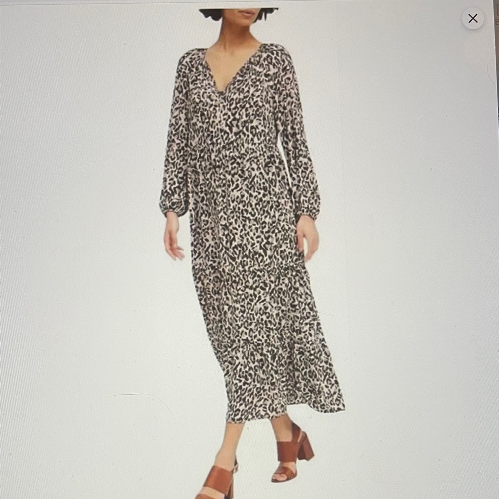 NWT Banana Republic Leopard Print Maxi Dress w/Full Slip
